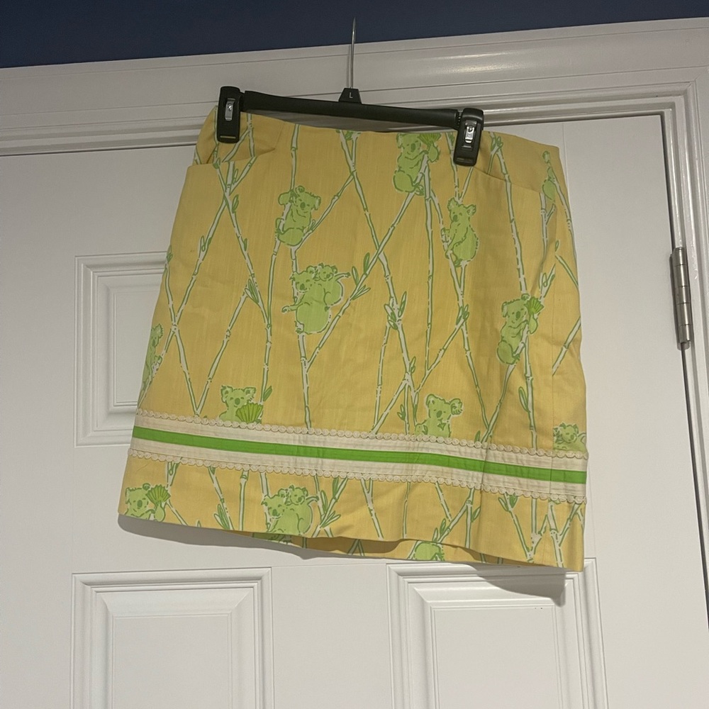 Koala Yellow Lilly Pulitzer Skirt with Pockets